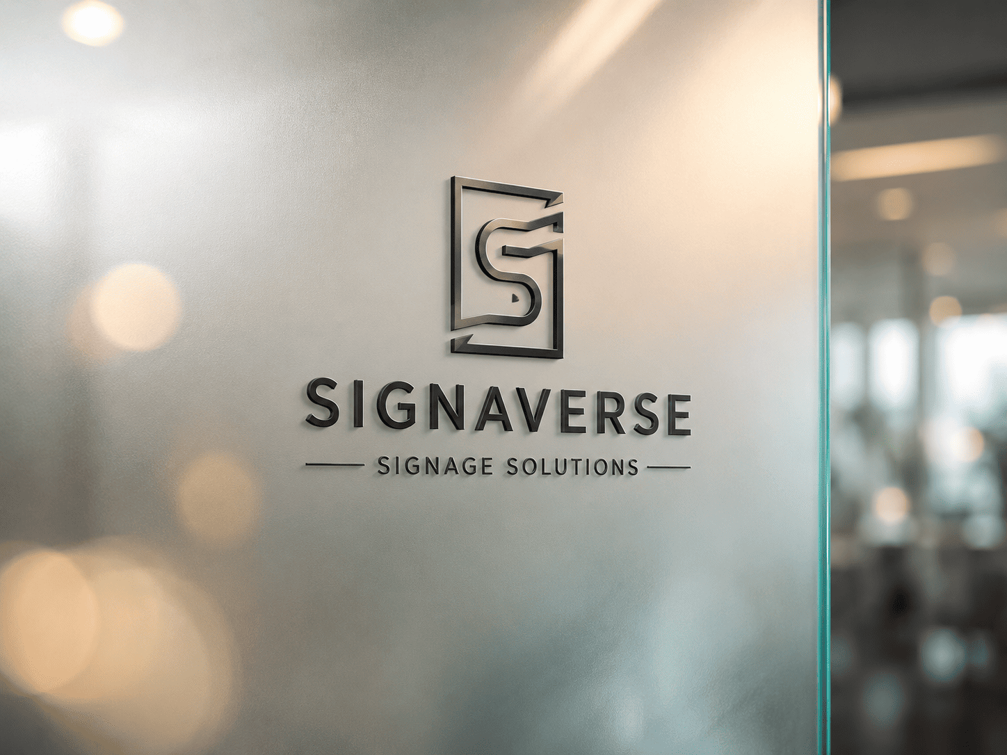 Frosted glass branding Dubai office